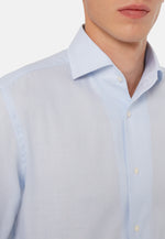 Sky Blue Cotton Dobby Shirt Regular Fit