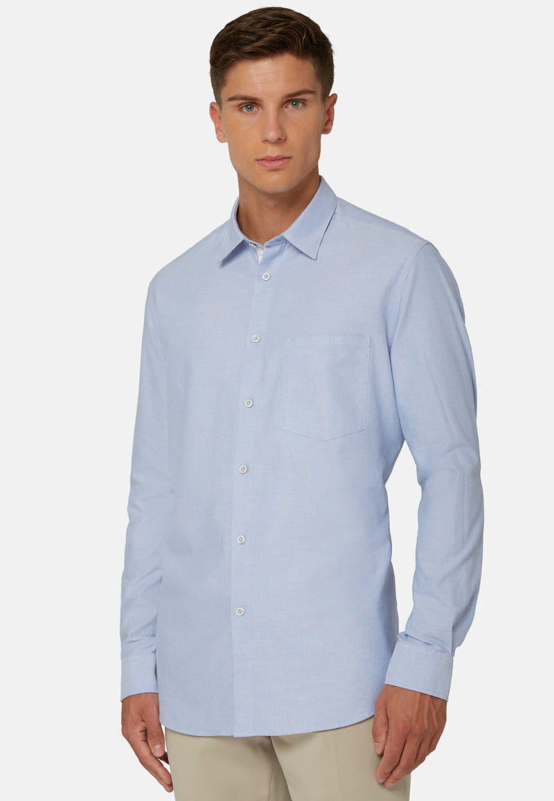 Sky Blue Oxford Cotton Shirt Regular Fit