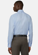 Sky Blue Cotton Glencheck Shirt Regular Fit
