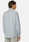 Sky Blue Cotton Tencel Shirt Regular Fit
