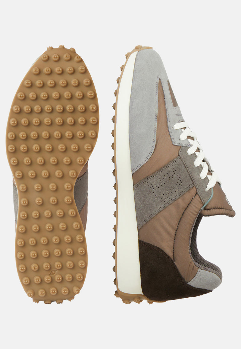 Dove Grey Trainers In Technical Fabric and Leather