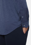 Slim Fit Navy Blue Shirt in Stretch Nylon
