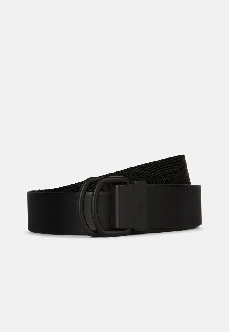 Leather Belt With Ribbon Trim