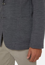Grey Bridge Jacket in B Jersey Wool and Cotton