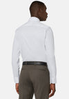 White Stretch Cotton/Nylon Shirt Slim