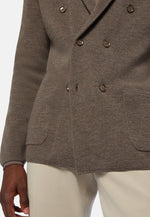 Dove Grey Merino Wool Double-Breasted Jacket