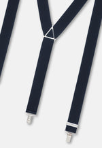 Navy Elastic Suspenders With Clips