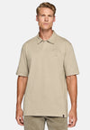 Brown Organic Cotton Blend Jersey Polo Shirt