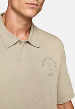 Brown Organic Cotton Blend Jersey Polo Shirt