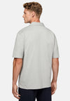 Grey Organic Cotton Blend Jersey Polo Shirt