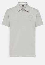 Grey Organic Cotton Blend Jersey Polo Shirt