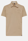 Beige Organic Cotton Blend Jersey Polo Shirt