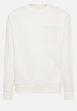 White Crew Neck Cotton Sweatshirt