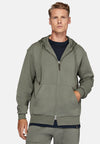 Green Full Zip Cotton Hooded Sweatshirt