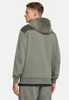 Green Full Zip Cotton Hooded Sweatshirt