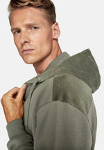 Green Full Zip Cotton Hooded Sweatshirt