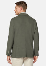 Green Textured Wool Jersey Jacket