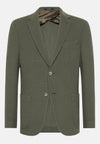 Green Textured Wool Jersey Jacket