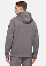 Grey Lightweight Scuba Cotton Blend Hoodie