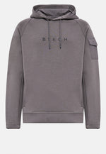 Grey Lightweight Scuba Cotton Blend Hoodie