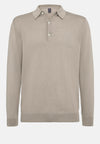 Beige Wool Knitted Polo Shirt