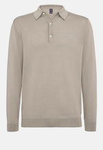 Beige Wool Knitted Polo Shirt