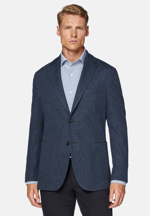 Blue Cotton Jersey Jacket