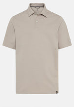 Beige High-Performance Pique Polo Shirt