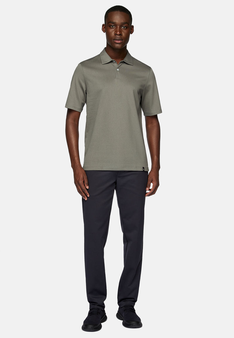 Green High-Performance Pique Polo Shirt