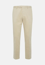 Beige Stretch Cotton Trousers