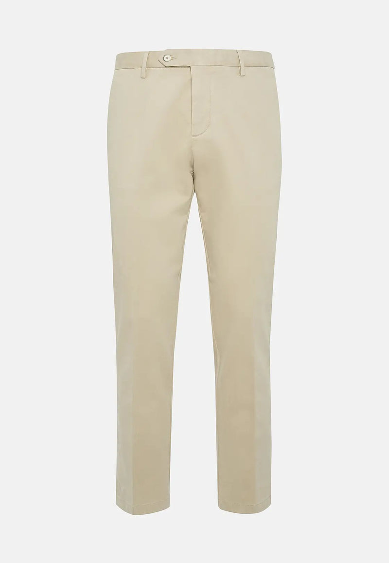 Beige Stretch Cotton Trousers