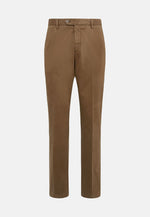 Brown Stretch Cotton Trousers