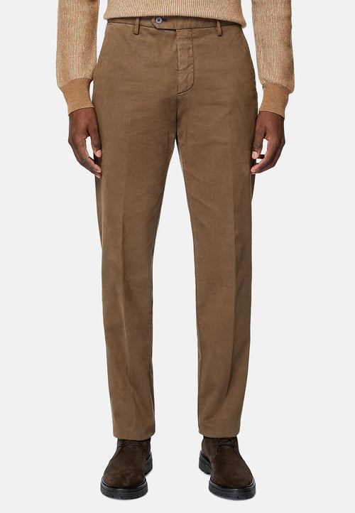 Brown Stretch Cotton Trousers