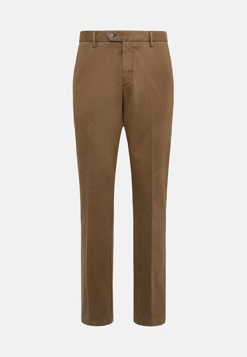 Brown Stretch Cotton Trousers