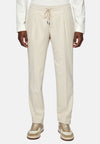 Beige City Trousers in Stretch Cotton Tencel