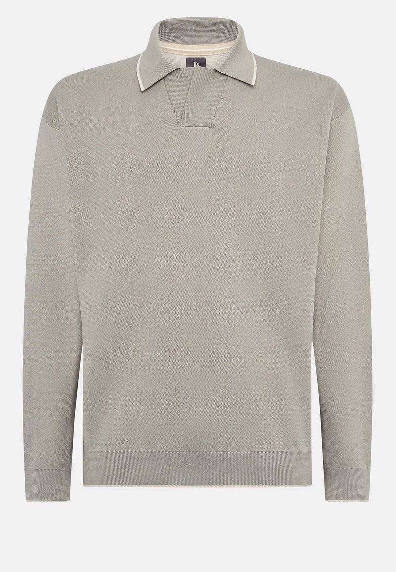 Brown Polo Cotton Jumper