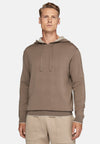 Brown Taupe Hoodie In Wool Nylon Cotton