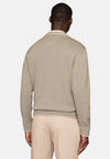 Brown Taupe V Neck Jumper In Organic Cotton Wool