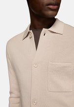 Beige Sand Over Shirt In Merino Wool