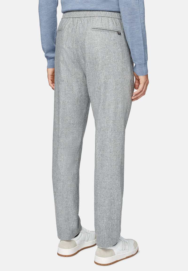 Grey City Trousers in Flannel