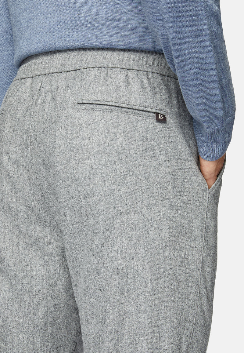 Grey City Trousers in Flannel