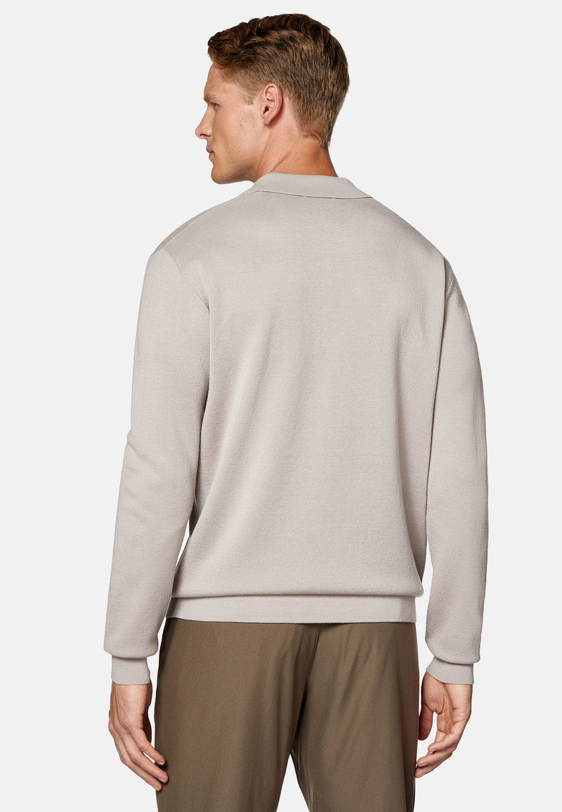 Sand Merino Wool Tech Polo Shirt