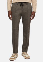 Brown Trousers in a Stretch Viscose and Nylon blend