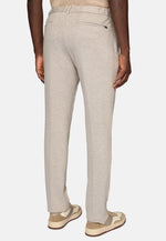 Beige Trousers In A Stretch Viscose And Nylon Blend