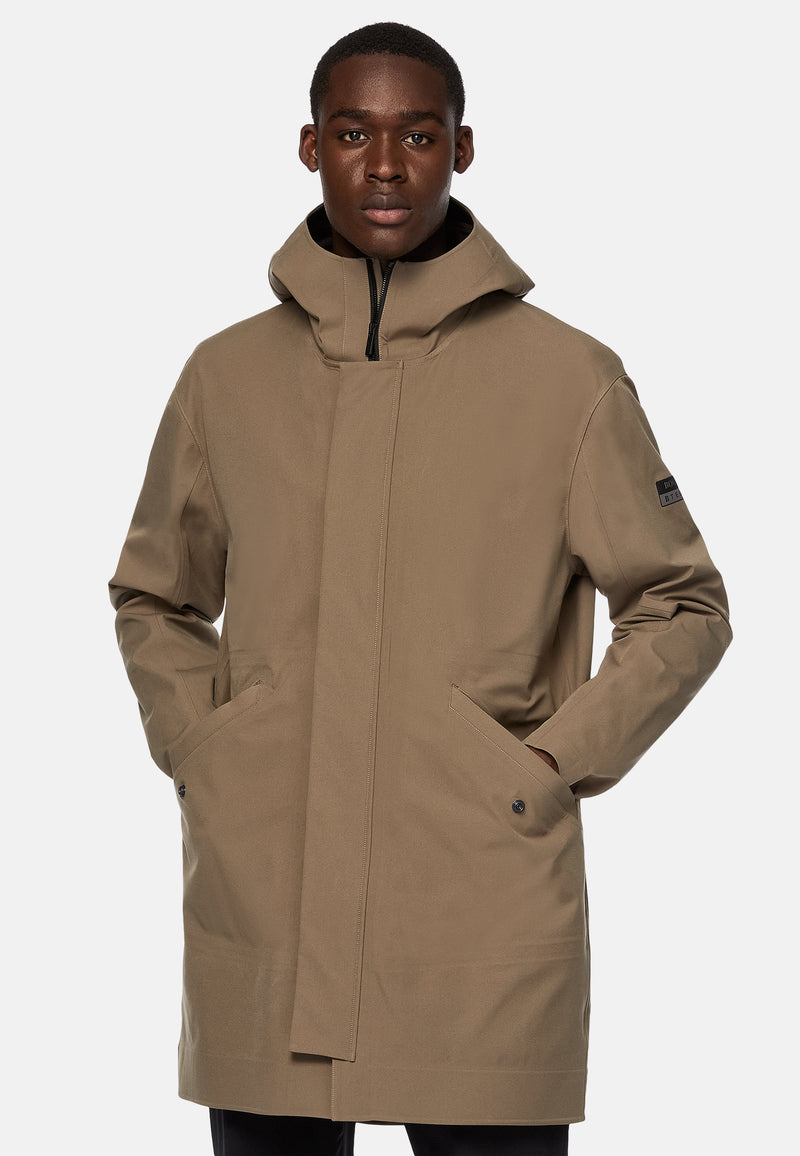 Brown Recycled Technical Fabric B-Tech Parka