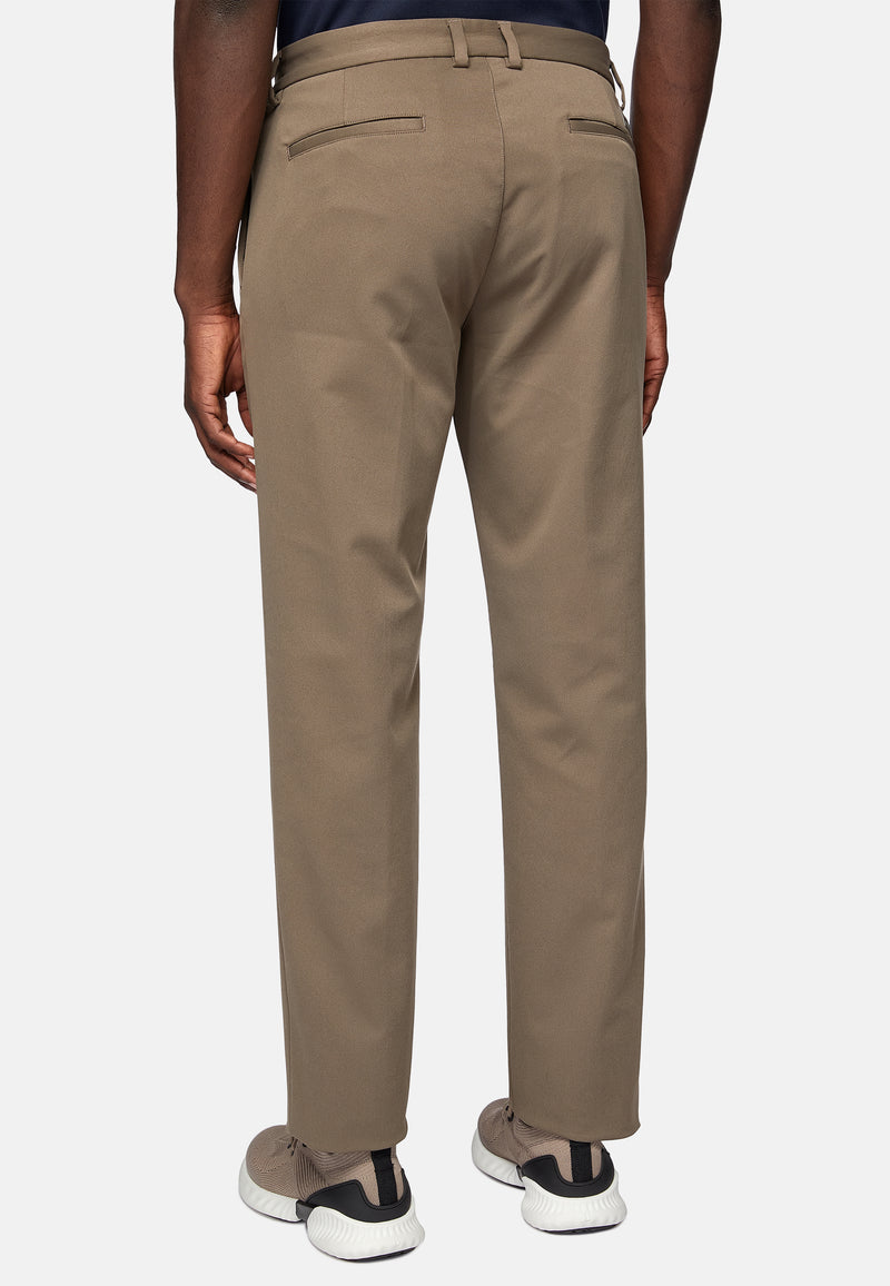 Brown B Tech Trousers in Stretch Technical Fabric