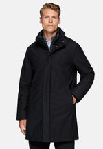 Blue Car Coat In Padded Technical Fabric