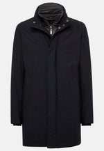 Blue Car Coat In Padded Technical Fabric