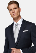 Blue Blue Pinstripe Stretch Wool Suit