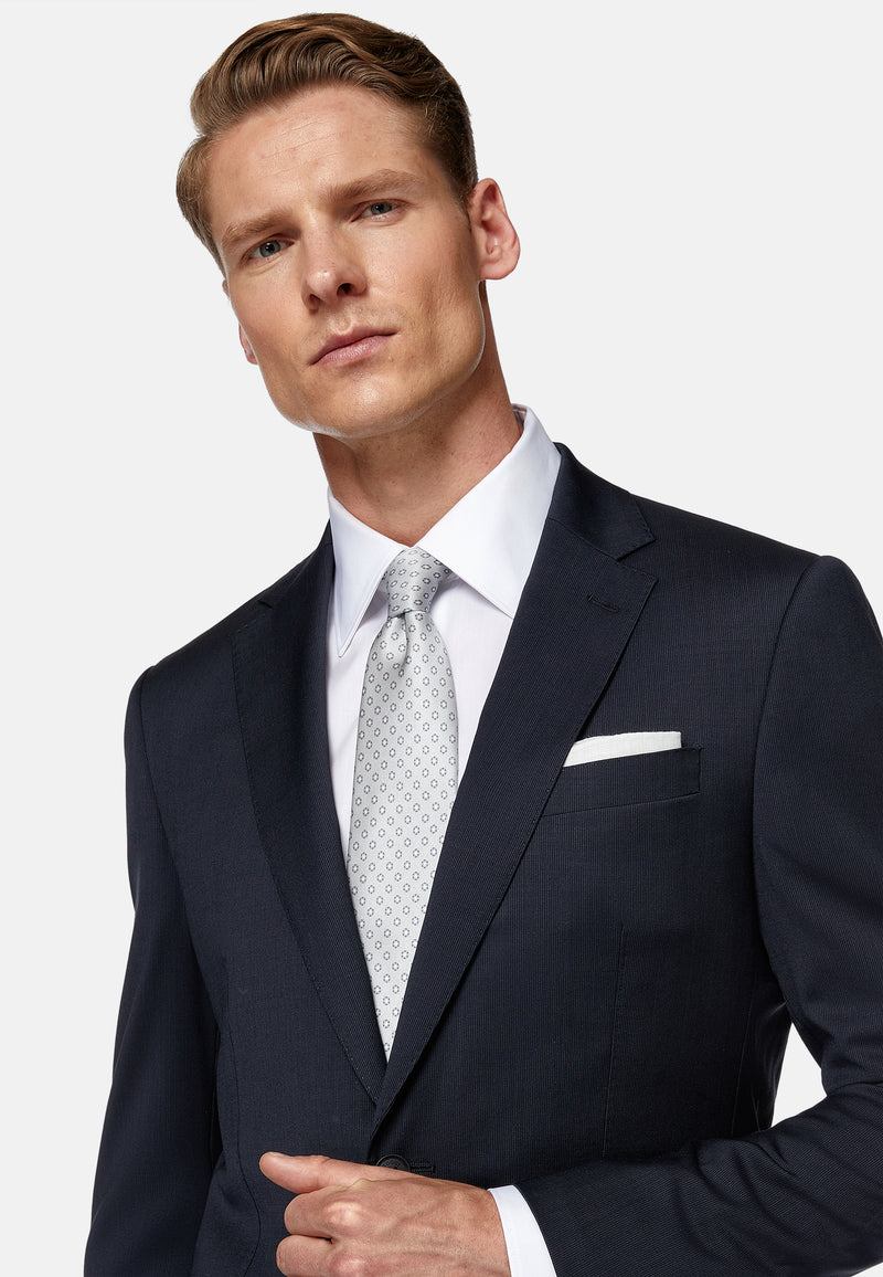 Blue Blue Pinstripe Stretch Wool Suit